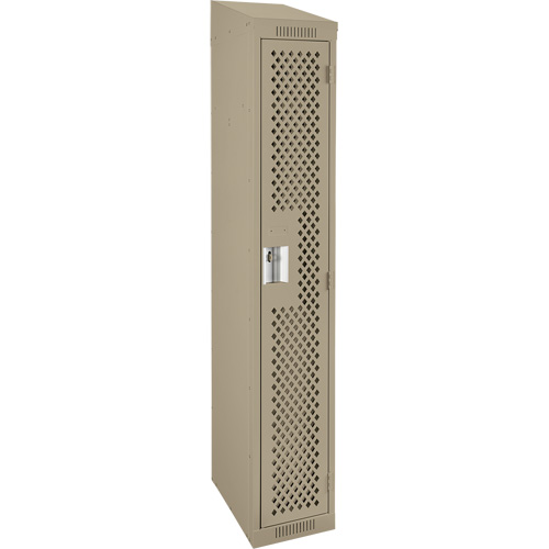 Clean Line Lockers, 12" x 15" x 78", Steel, Beige, Rivet (Assembled), Perforated Rock Safety Industrial Ltd