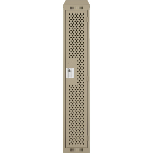 Clean Line Lockers, 12" x 15" x 78", Steel, Beige, Rivet (Assembled), Perforated Rock Safety Industrial Ltd