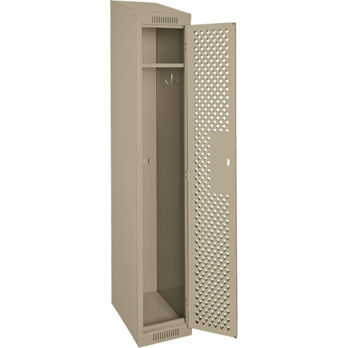 Clean Line Lockers, 12" x 15" x 78", Steel, Beige, Rivet (Assembled), Perforated Rock Safety Industrial Ltd