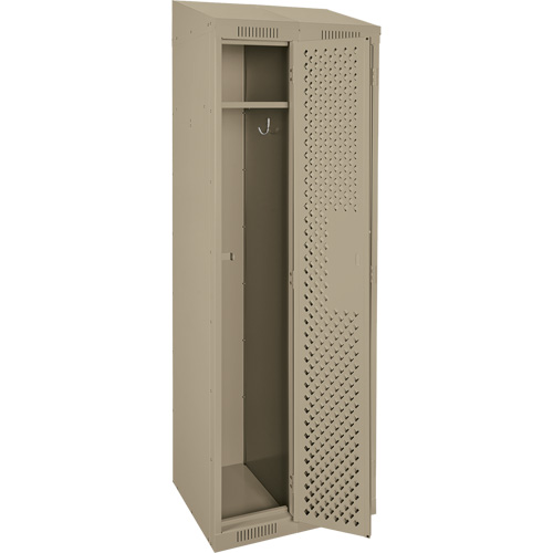 Clean Line Lockers, Bank of 2, 24" x 15" x 78", Steel, Beige, Rivet (Assembled), Perforated Rock Safety Industrial Ltd