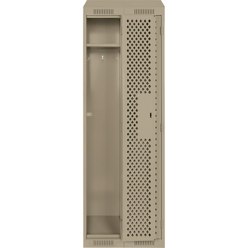 Clean Line Lockers, Bank of 2, 24" x 15" x 78", Steel, Beige, Rivet (Assembled), Perforated Rock Safety Industrial Ltd