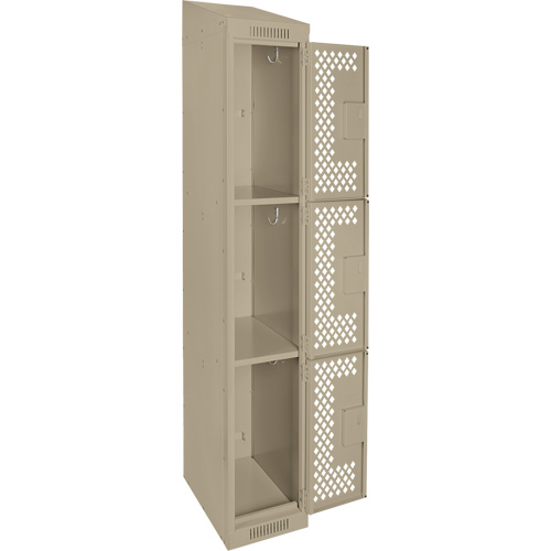 Casiers Clean Line, 3 niveaux, 12" x 18" x 78", Acier, Beige, Rivet (assembl&eacute;), Perfor&eacute; Rock Safety Industrial Ltd