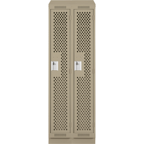 Casiers Clean Line, Bloc de 2, 24" x 15" x 82", Acier, Beige, Rivet (assembl&eacute;), Perfor&eacute; Rock Safety Industrial Ltd