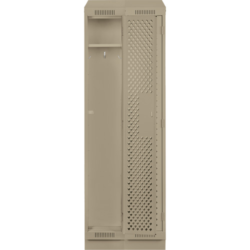 Casiers Clean Line, Bloc de 2, 24" x 15" x 82", Acier, Beige, Rivet (assembl&eacute;), Perfor&eacute; Rock Safety Industrial Ltd