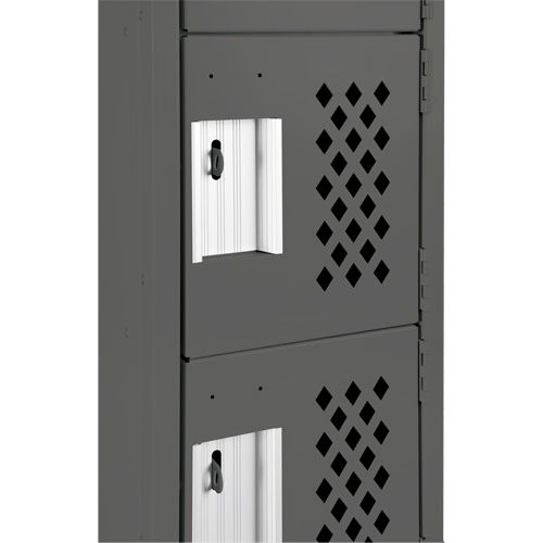 Assembled Lockerettes Clean Line Perforated Economy Lockers, 6 -tier, Bank of 3, 18" x 72" x 12", Steel Rock Safety Industrial Ltd