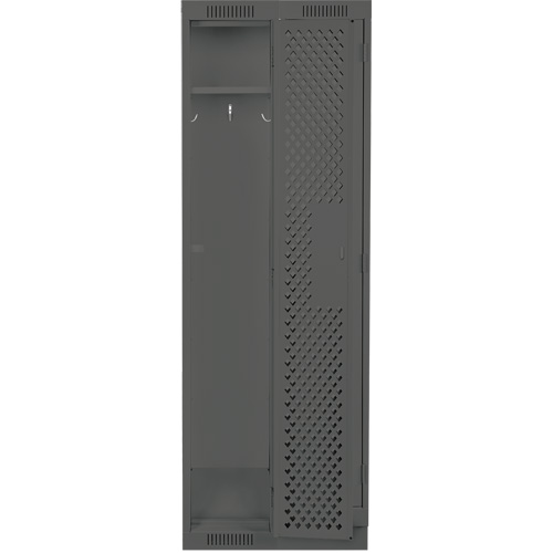 Clean Line Lockers, Bank of 2, 24" x 18" x 76", Steel, Charcoal, Rivet (Assembled), Perforated Rock Safety Industrial Ltd
