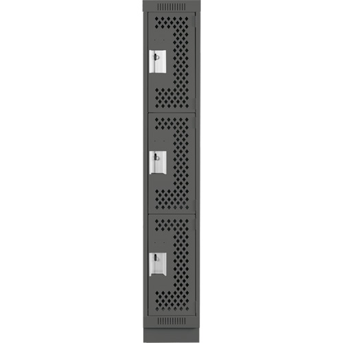 Casiers Clean Line, 3 niveaux, 12" x 12" x 76", Acier, Charbon, Rivet (assembl&eacute;), Perfor&eacute; Rock Safety Industrial Ltd