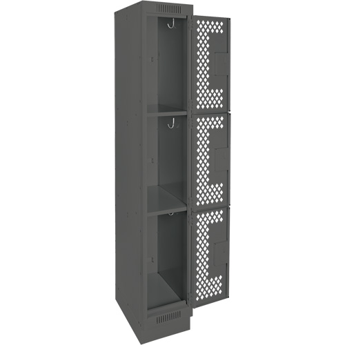 Casiers Clean Line, 3 niveaux, 12" x 12" x 76", Acier, Charbon, Rivet (assembl&eacute;), Perfor&eacute; Rock Safety Industrial Ltd