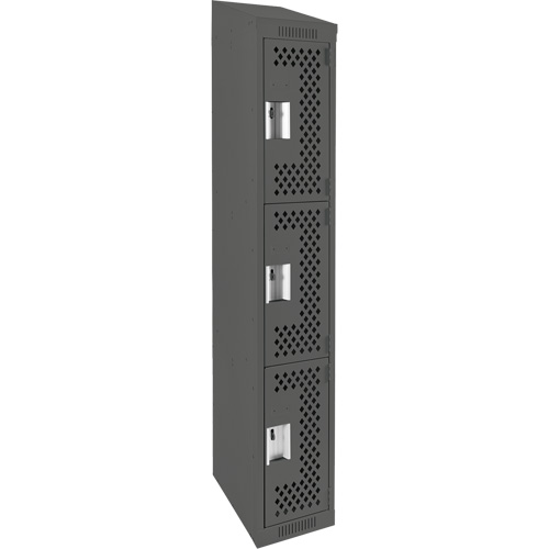 Casiers Clean Line, 3 niveaux, 12" x 18" x 78", Acier, Charbon, Rivet (assembl&eacute;), Perfor&eacute; Rock Safety Industrial Ltd