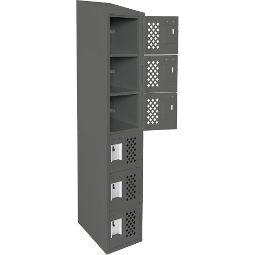Assembled Lockerettes Clean Line Perforated Economy Lockers, 6 -tier, 18" x 72" x 12", Steel Rock Safety Industrial Ltd