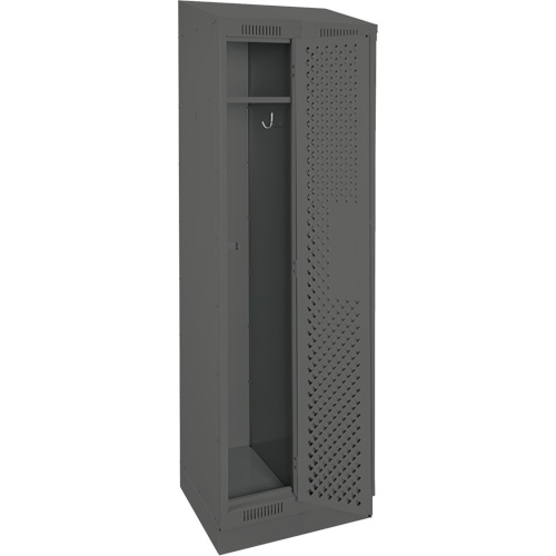 Clean Line Lockers, Bank of 2, 24" x 18" x 82", Steel, Charcoal, Rivet (Assembled), Perforated Rock Safety Industrial Ltd