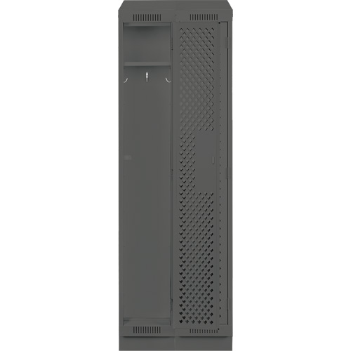 Clean Line Lockers, Bank of 2, 24" x 18" x 82", Steel, Charcoal, Rivet (Assembled), Perforated Rock Safety Industrial Ltd