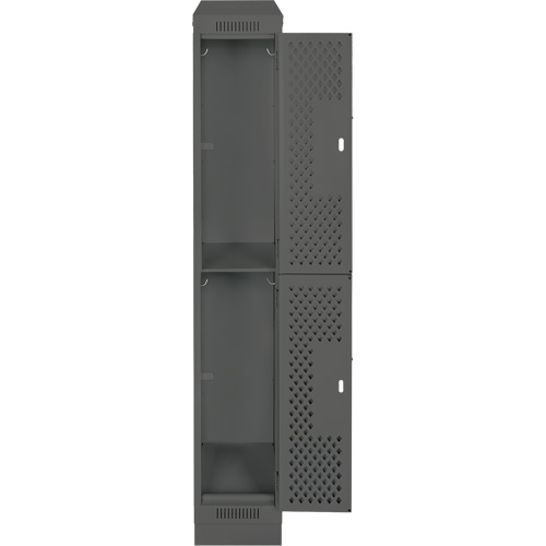 Casiers Clean Line, 2 niveaux, 12" x 12" x 82", Acier, Charbon, Rivet (assembl&eacute;), Perfor&eacute; Rock Safety Industrial Ltd