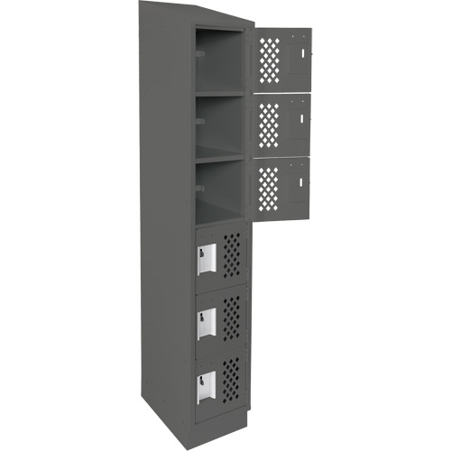 Assembled Lockerettes Clean Line Perforated Economy Lockers, 6 -tier, 18" x 72" x 12", Steel Rock Safety Industrial Ltd