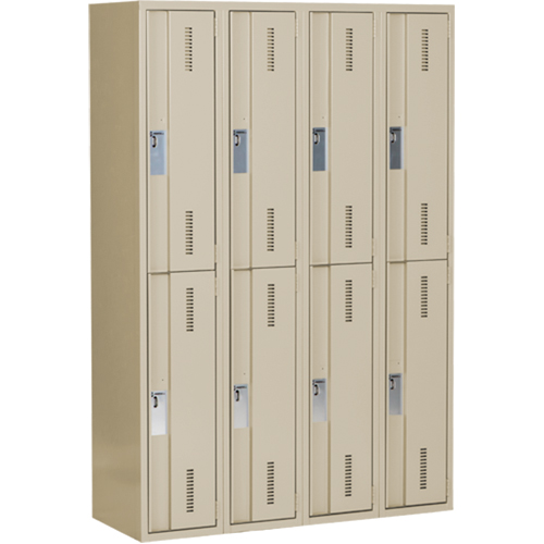 Concorde Heavy-Duty Lockers, 2 -tier, Bank of 4, 48" x 18" x 72", Steel, Beige, Welded (Assembled) Rock Safety Industrial Ltd
