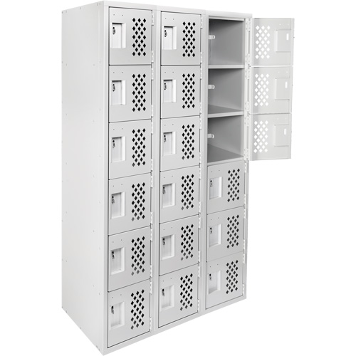 Clean Line Lockerettes, 6 -tier, Bank of 3, 18" x 72" x 12", Steel Rock Safety Industrial Ltd