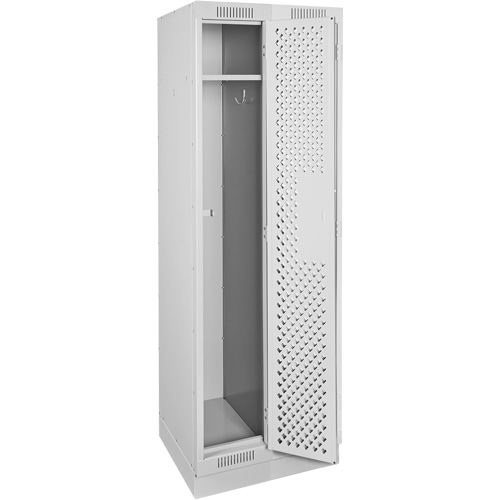 Clean Line Lockers, Bank of 2, 24" x 18" x 76", Steel, Grey, Rivet (Assembled), Perforated Rock Safety Industrial Ltd