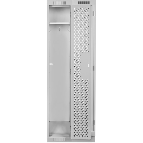 Clean Line Lockers, Bank of 2, 24" x 18" x 76", Steel, Grey, Rivet (Assembled), Perforated Rock Safety Industrial Ltd