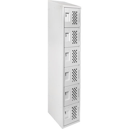 Assembled Lockerettes Clean Line Perforated Economy Lockers, 6 -tier, 18" x 72" x 12", Steel Rock Safety Industrial Ltd