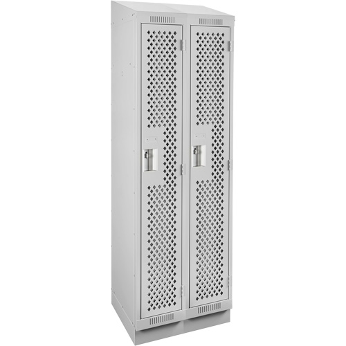 Casiers Clean Line, Bloc de 2, 24" x 15" x 82", Acier, Gris, Rivet (assembl&eacute;), Perfor&eacute; Rock Safety Industrial Ltd