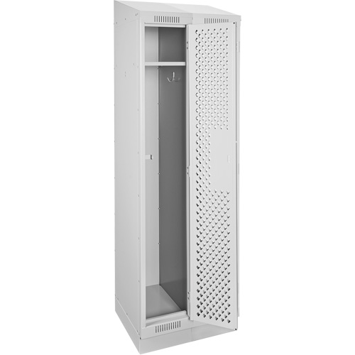 Casiers Clean Line, Bloc de 2, 24" x 15" x 82", Acier, Gris, Rivet (assembl&eacute;), Perfor&eacute; Rock Safety Industrial Ltd