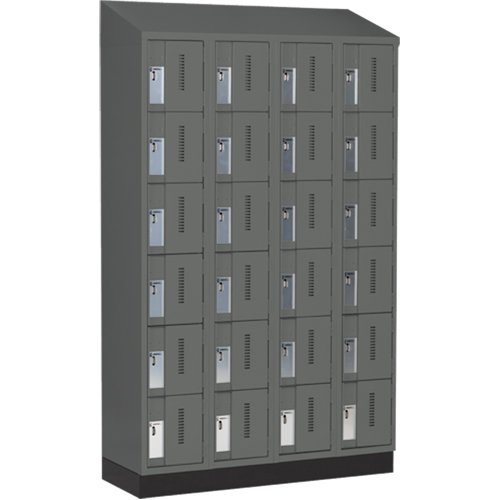 Concorde Heavy-Duty Lockers, 6 -tier, Bank of 4, 48" x 18" x 82", Steel, Charcoal, Welded (Assembled) Rock Safety Industrial Ltd