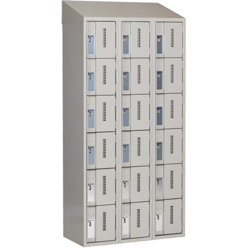 Concorde Heavy-Duty Lockers, 6 -tier, Bank of 3, 36" x 18" x 78", Steel, Grey, Welded (Assembled) Rock Safety Industrial Ltd