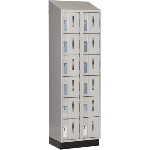 Concorde Heavy-Duty Lockers, 6 -tier, Bank of 2, 24" x 18" x 82", Steel, Grey, Welded (Assembled) Rock Safety Industrial Ltd