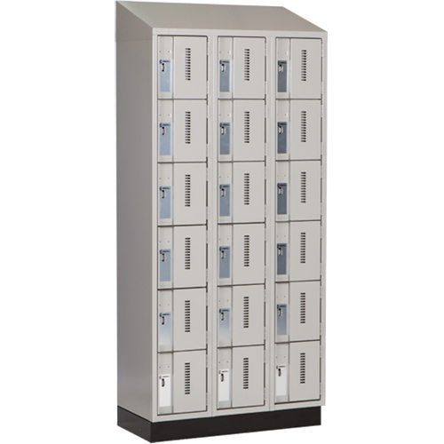 Concorde Heavy-Duty Lockers, 6 -tier, Bank of 3, 36" x 18" x 82", Steel, Grey, Welded (Assembled) Rock Safety Industrial Ltd