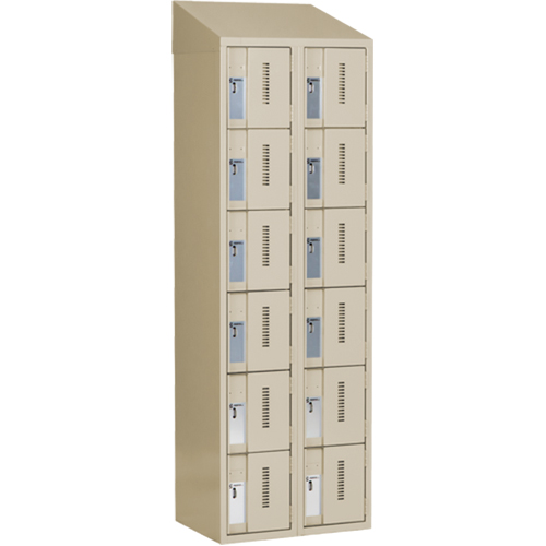 Concorde Heavy-Duty Lockers, 6 -tier, Bank of 2, 24" x 18" x 78", Steel, Beige, Welded (Assembled) Rock Safety Industrial Ltd
