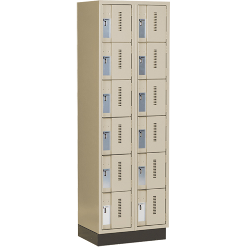 Concorde Heavy-Duty Lockers, 6 -tier, Bank of 2, 24" x 18" x 76", Steel, Beige, Welded (Assembled) Rock Safety Industrial Ltd