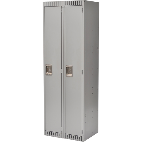 Lockers, Bank of 2, 24" x 18" x 72", Steel, Grey, Knocked Down Rock Safety Industrial Ltd