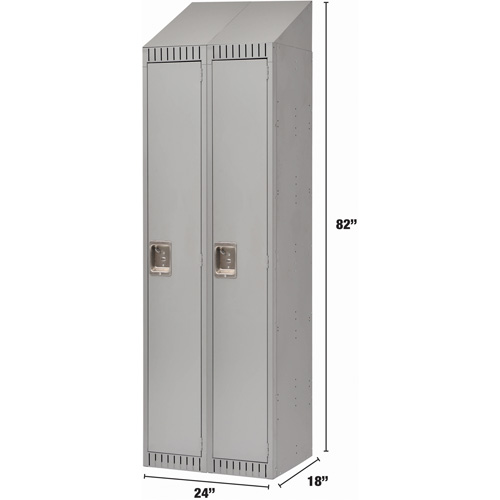 Casiers, Bloc de 2, 24" x 18" x 82", Acier, Gris, D&eacute;mont&eacute; Rock Safety Industrial Ltd