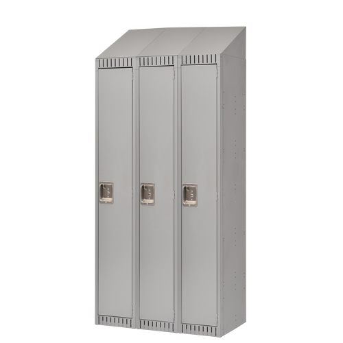 Assembled Lockers, Bank of 3, 36" x 18" x 82", Steel, Grey, Rivet (Assembled) Rock Safety Industrial Ltd