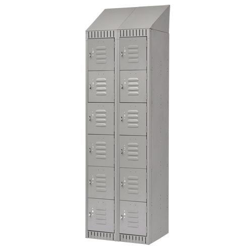 Casiers, 6 niveaux, Bloc de 2, 24" x 18" x 82", Acier, Gris, D&eacute;mont&eacute; Rock Safety Industrial Ltd