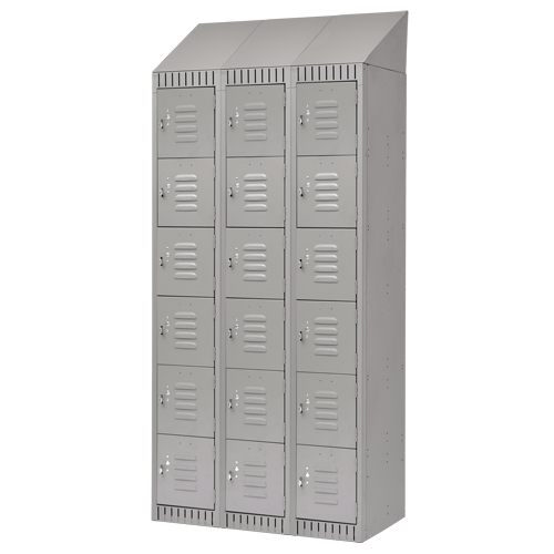 Casiers, 6 niveaux, Bloc de 3, 36" x 18" x 82", Acier, Gris, D&eacute;mont&eacute; Rock Safety Industrial Ltd