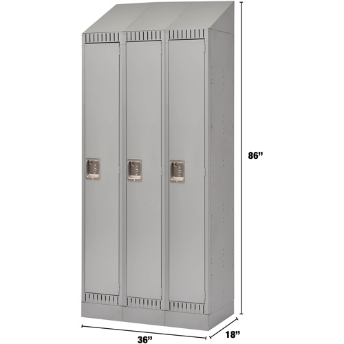 Casiers, Bloc de 3, 36" x 18" x 86", Acier, Gris, D&eacute;mont&eacute; Rock Safety Industrial Ltd
