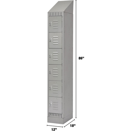 Casiers, 6 niveaux, 12" x 18" x 86", Acier, Gris, D&eacute;mont&eacute; Rock Safety Industrial Ltd
