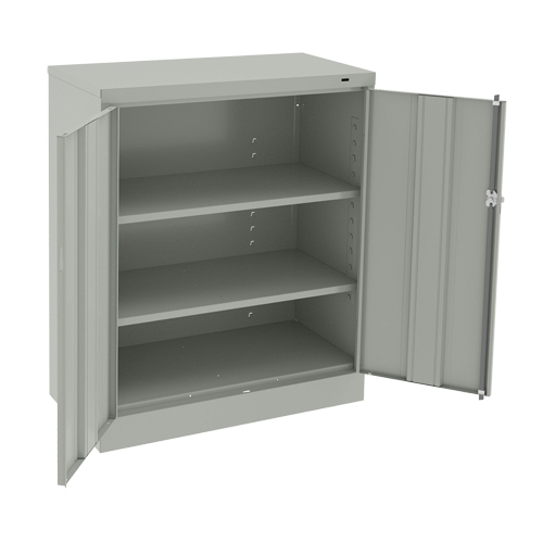 Counter High Cabinet, Steel, 2 Shelves, 42" H x 36" W x 18" D, Light Grey Rock Safety Industrial Ltd