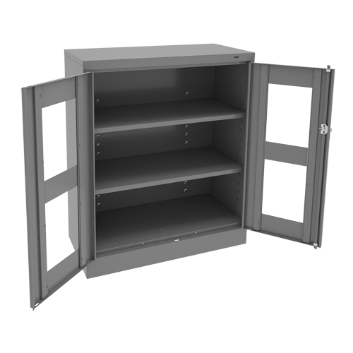 C-Thru Counter High Cabinet, Steel, 2 Shelves, 42" H x 36" W x 18" D Rock Safety Industrial Ltd