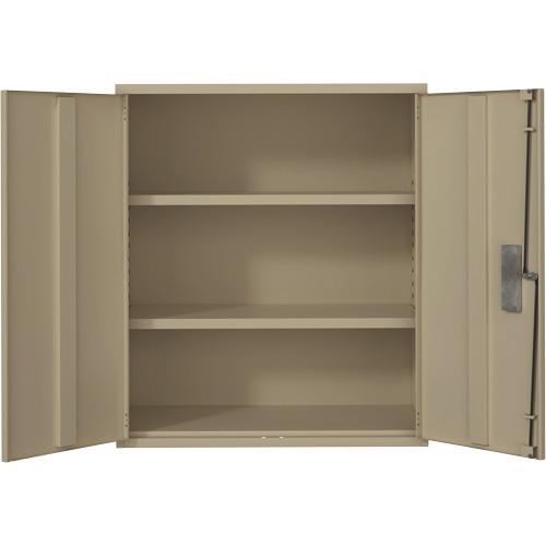 Lo-Boy Storage Cabinet, Steel, 2 Shelves, 40" H x 36" W x 18" D, Beige Rock Safety Industrial Ltd