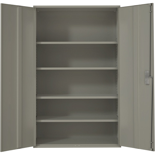 Extra Wide Hi-Boy Storage Cabinet, Steel, 4 Shelves, 72" H x 48" W x 24" D, Grey Rock Safety Industrial Ltd