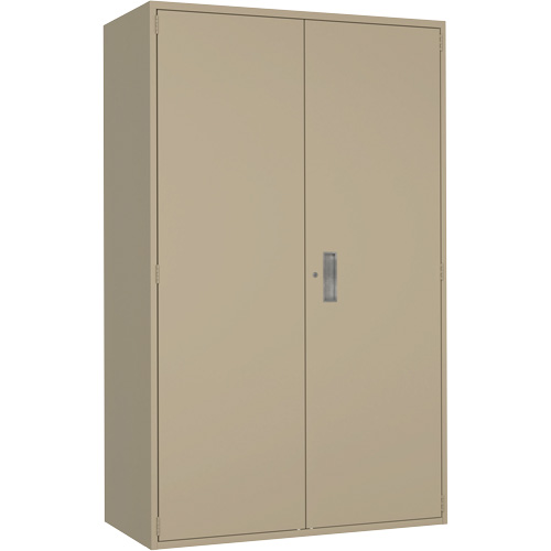 Armoire de rangement Hi-Boy tr&egrave;s large, Acier, 4 Tablettes, 72" h x 48" la x 24" P, Beige Rock Safety Industrial Ltd