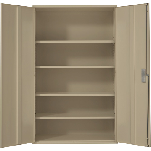 Armoire de rangement Hi-Boy tr&egrave;s large, Acier, 4 Tablettes, 72" h x 48" la x 24" P, Beige Rock Safety Industrial Ltd