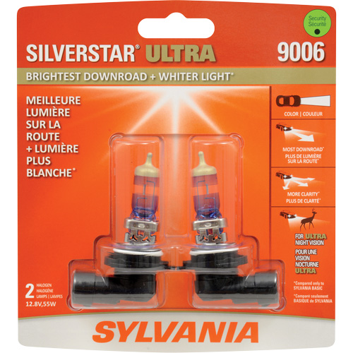 9006 Ampoule de feu avant SilverStar Ultra, Halog&egrave;ne, 55 W, Blanc Rock Safety Industrial Ltd