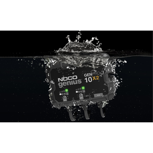 Chargeur de batterie embarqu&eacute; &agrave; 2 sorties de 20 amp&egrave;res GenPro10X2 Genius Rock Safety Industrial Ltd