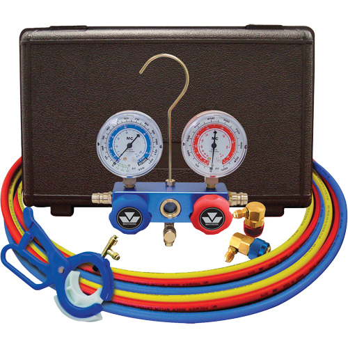 Jeu de manom&egrave;tres collecteurs pour automobile avec coupleurs et robinet perce-canette lat&eacute;rale 3 en 1 Rock Safety Industrial Ltd
