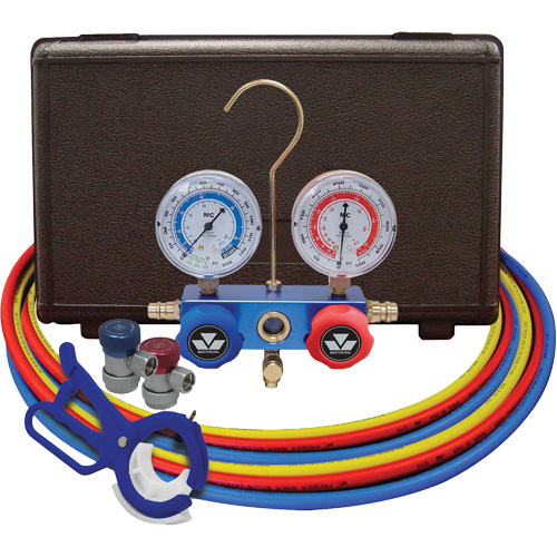 Jeu de manom&egrave;tres collecteurs pour automobile avec coupleurs manuels et robinet perce-canette lat&eacute;rale 3 en 1 Rock Safety Industrial Ltd