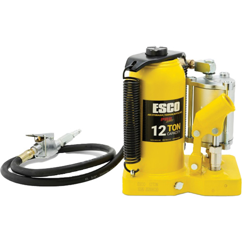 Pro Series Bottle Jack, 12 Ton(s), Air Hydraulic, 18-1/2" Raised Height Rock Safety Industrial Ltd