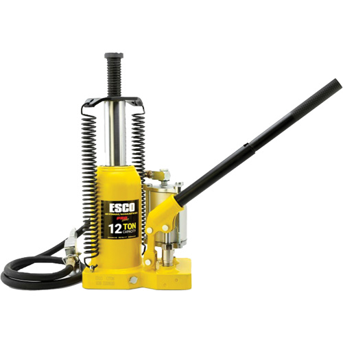 Pro Series Bottle Jack, 12 Ton(s), Air Hydraulic, 18-1/2" Raised Height Rock Safety Industrial Ltd
